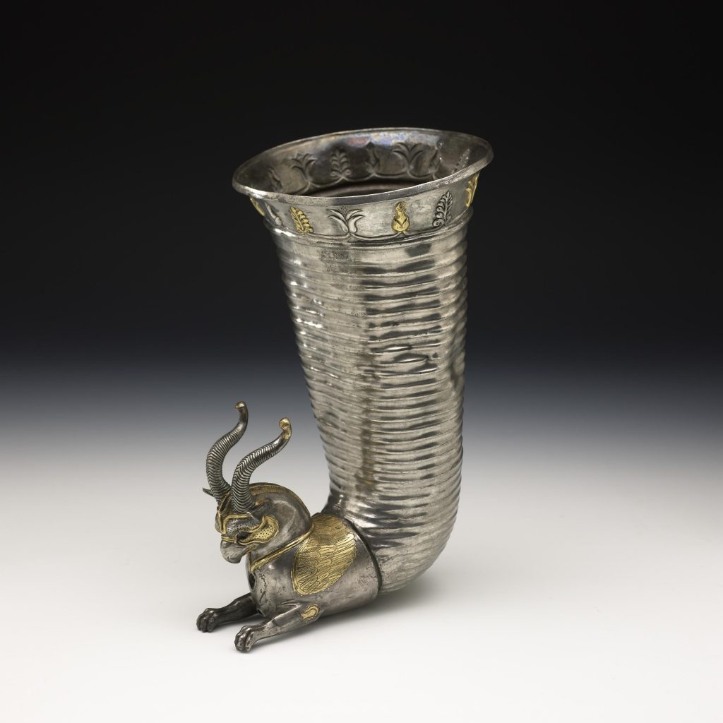 INSET 3 Gilt silver rhyton © The Trustees of the British Museum