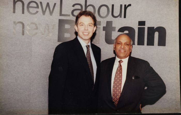 Jagdish Sharma with Tony Blair