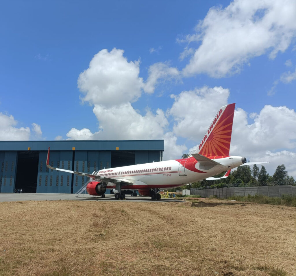 TOP STORY Air India INSET 1 Aircraft entering the hangar for refit copy