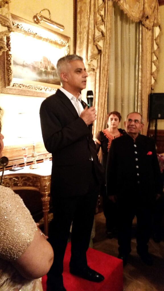 Hinduja Diwali party 2018. Sadiq Khan with Gopi Hinduja 28 October 2024