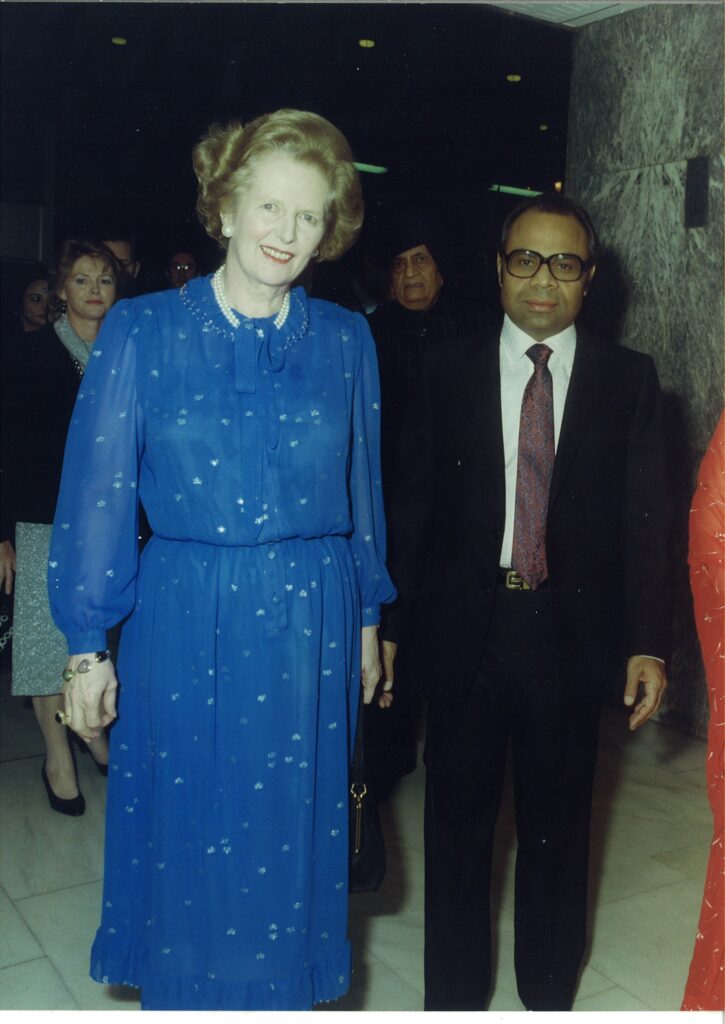 INSET 1 Srichand Hinduja with Margaret Thatcher for Diwali celebration 1980s. 19 May 2023