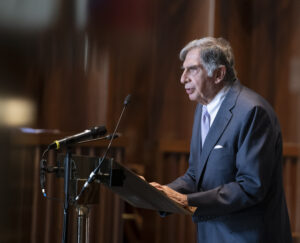 INSET 4 Ratan Tata at Lord Kumar Bhattacharyyas Memorial Service in Coventry in 2019. 14 October 2024