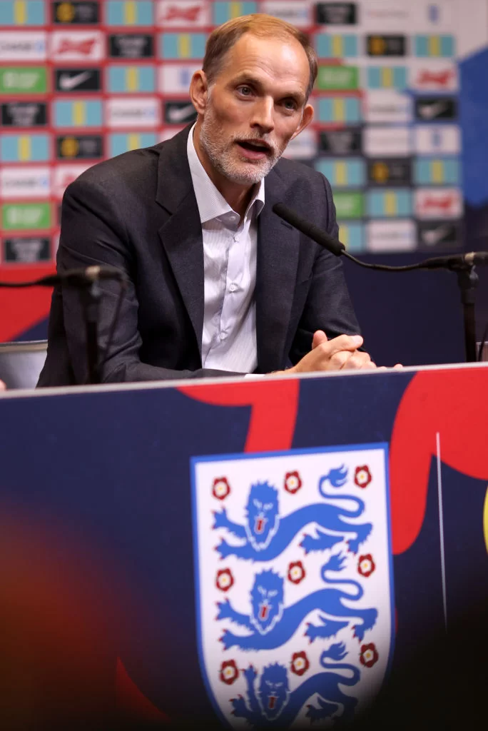 Thomas Tuchel speaks to the media as he is announced as the new England manager at Wembley Stadium credit Ryan PierseGetty Images6